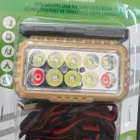 GOLDSİLVER  GS805 ŞARJLI SENSÖRLÜ VE GÜNEŞ PANELLİ KAFA FENERİ 
