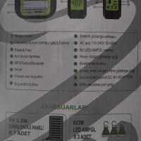GOLDSİLVER Gs-909 Güneş Enerjili Mp3radyo Usb Şarj Edilebilir Fener Solar Aydınlatma Bluetooth