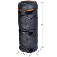 O8K Bluetooth ve USB Girişli 2X8 İnch Şarjlı Işıklı 1 El Mikrofonlu Müzik Sistemi BT-8810