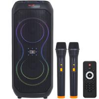 O8K Bluetooth ve USB Girişli 2X8 İnch Şarjlı Işıklı 2 El Mikrofonlu Müzik Sistemi BT-8825