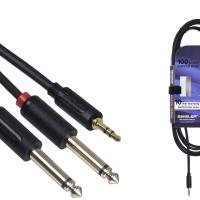 S.WIELER 2*6.3 mm Mono - 3.5 mm Stereo Kablo Uzunluğu: 3 Metre SM2S-3M