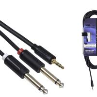 S.WIELER 2*6.3 mm Mono - 3.5 mm Stereo Kablo Uzunluğu: 1.5 Metre SM2S-1.5M