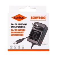 Sertec BCRW1000 6V/12V 1A  Batarya ve Akü Şarj Adaptörü